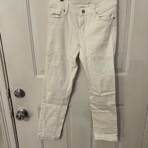 NEVER BEEN WORN- Women's White Jeans Modern Straight Low Rise Stretch Loft 25/0
